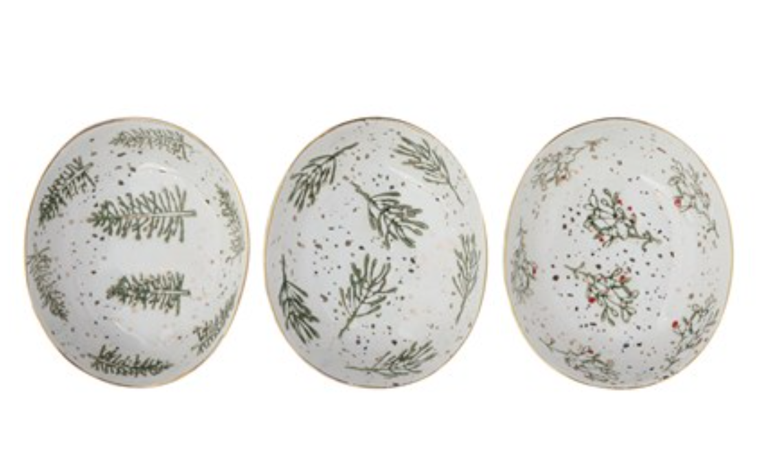 Oval Hand-Painted Stoneware Dish | Holiday | Sunday Night Dinner | |