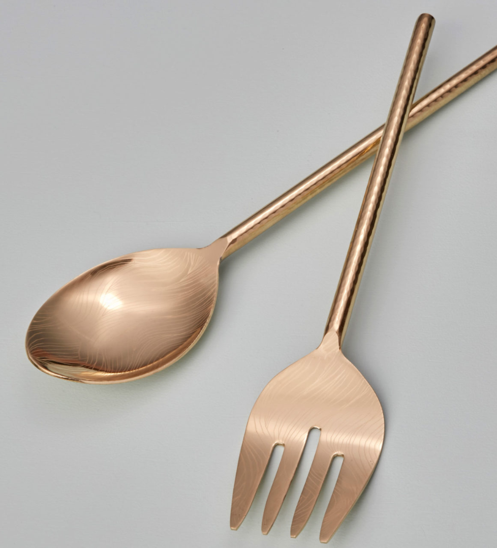 Etched & Hammered Serving Set, Gold | Serveware | Sunday Night Dinner | |