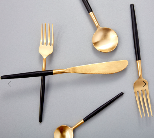 Black & Gold Flatware Set of 5 | Kitchen | Sunday Night Dinner |  |
