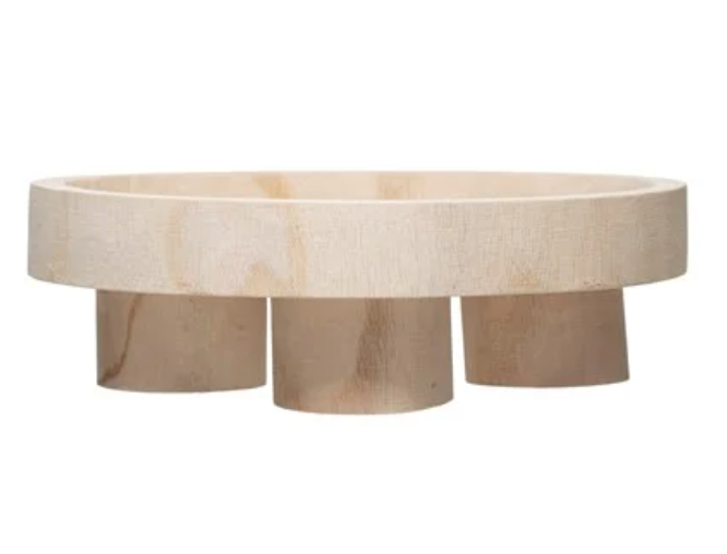 Decorative Paulownia Wood Footed Tray | Decor | Sunday Night Dinner | |