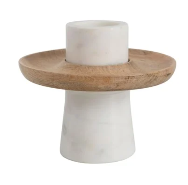 Mango Wood Appetizer Tray with Marble Stand | Serveware | Sunday Night Dinner | |