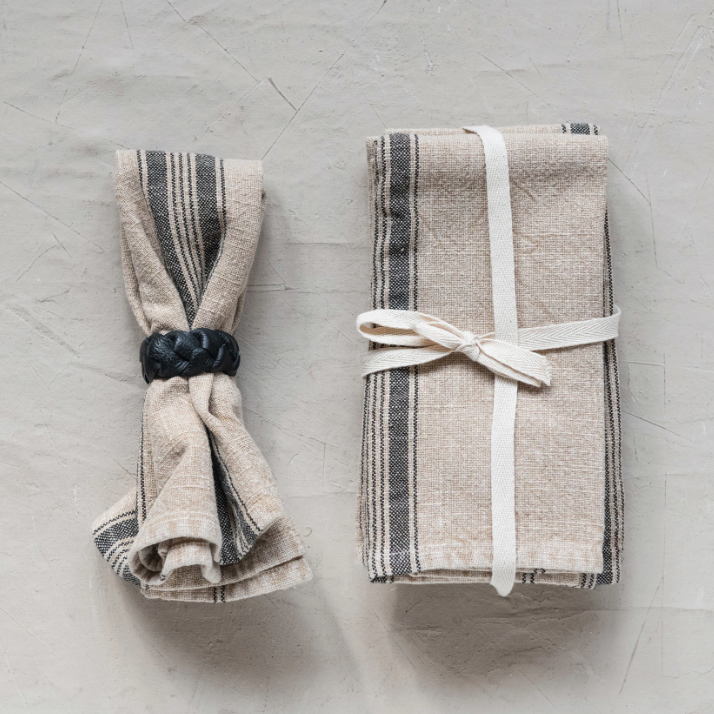 Braided Leather Napkin Ring w/ Snap Closure | Textiles | Sunday Night Dinner | |