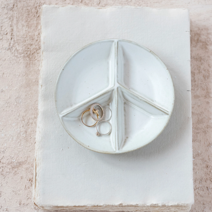 Stoneware Peace Sign Divided Dish | Serveware | Sunday Night Dinner | |