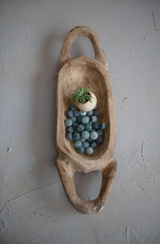 Decorative Hand-Carved Teakwood Tray with Handles | Trays | Sunday Night Dinner | |