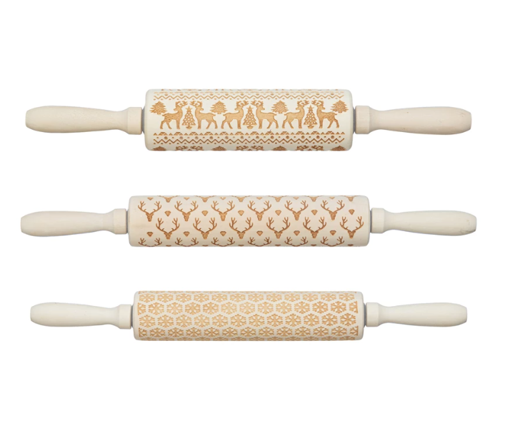Carved Wood Rolling Pin - | Holiday | Sunday Night Dinner | |