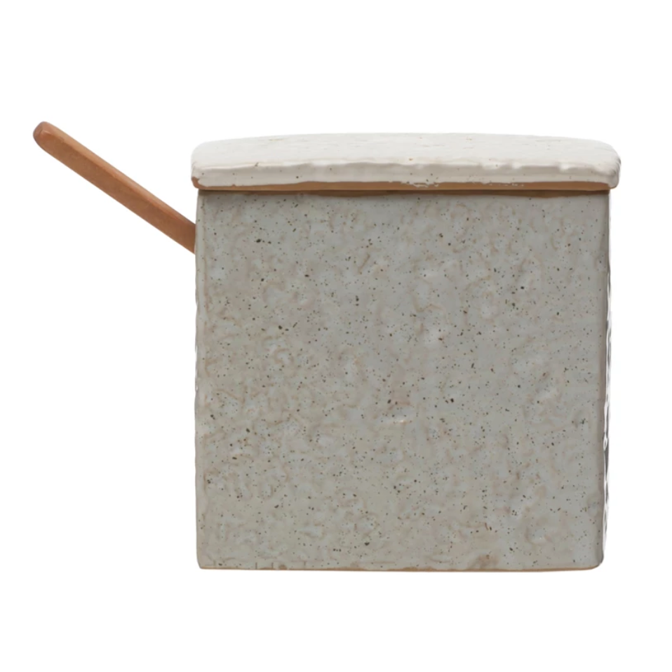 Stoneware Salt Cellar w/ Pine Wood Spoon | Kitchen | Sunday Night Dinner | |