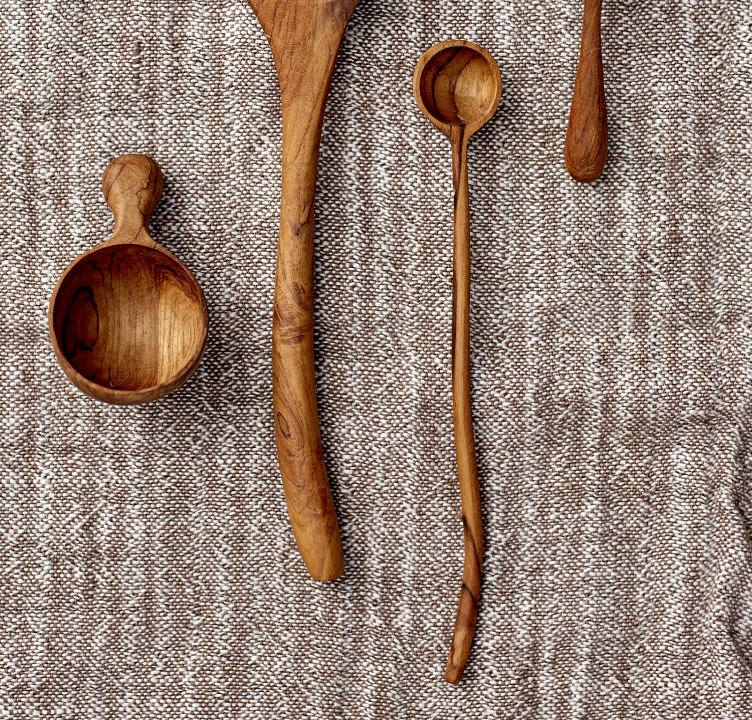 Hand-Carved Teak Wood Spoon - Small | Serveware | Sunday Night Dinner | |