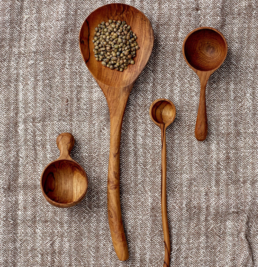 Hand-Carved Teak Wood Spoon - Large | Serveware | Sunday Night Dinner | |