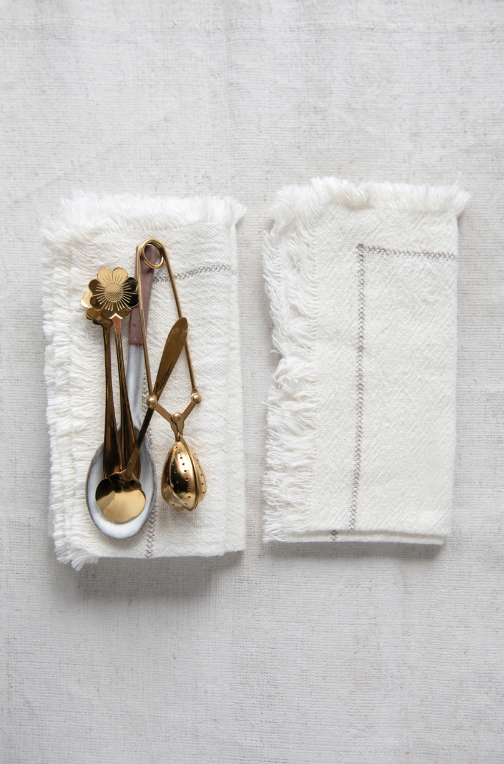 Cotton Napkins with Fringe - White | Textiles | Sunday Night Dinner | |