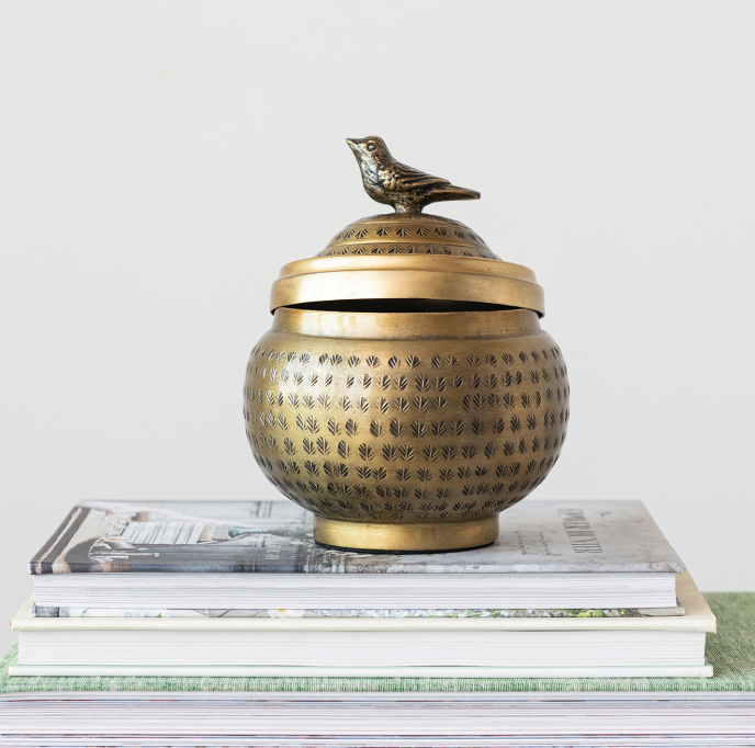 Metal Container w/Bird Lid | Decor | Sunday Night Dinner | |