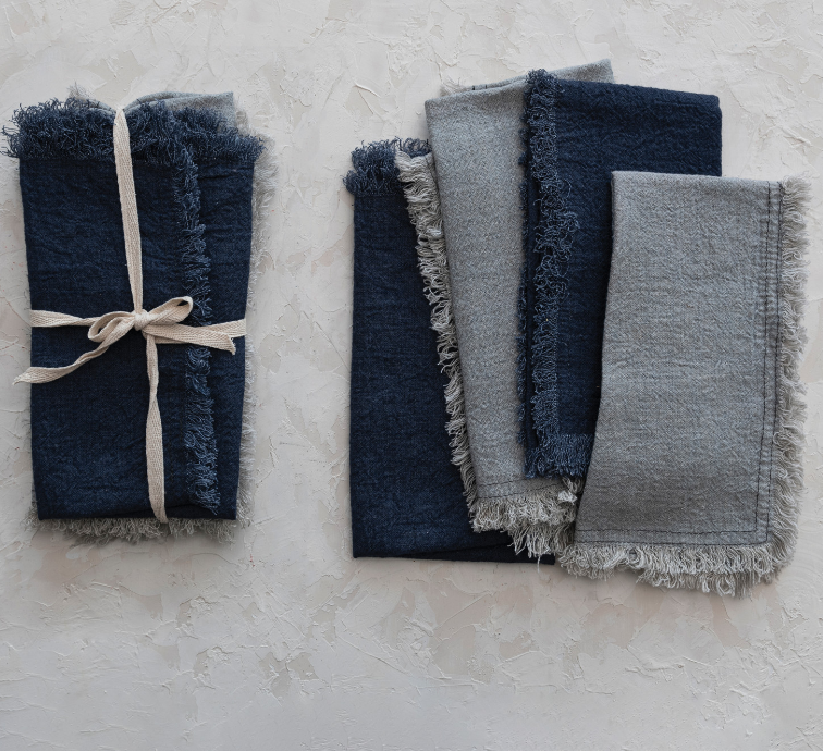 Linen Blend Napkin w/Fringe | Textiles | Sunday Night Dinner | |