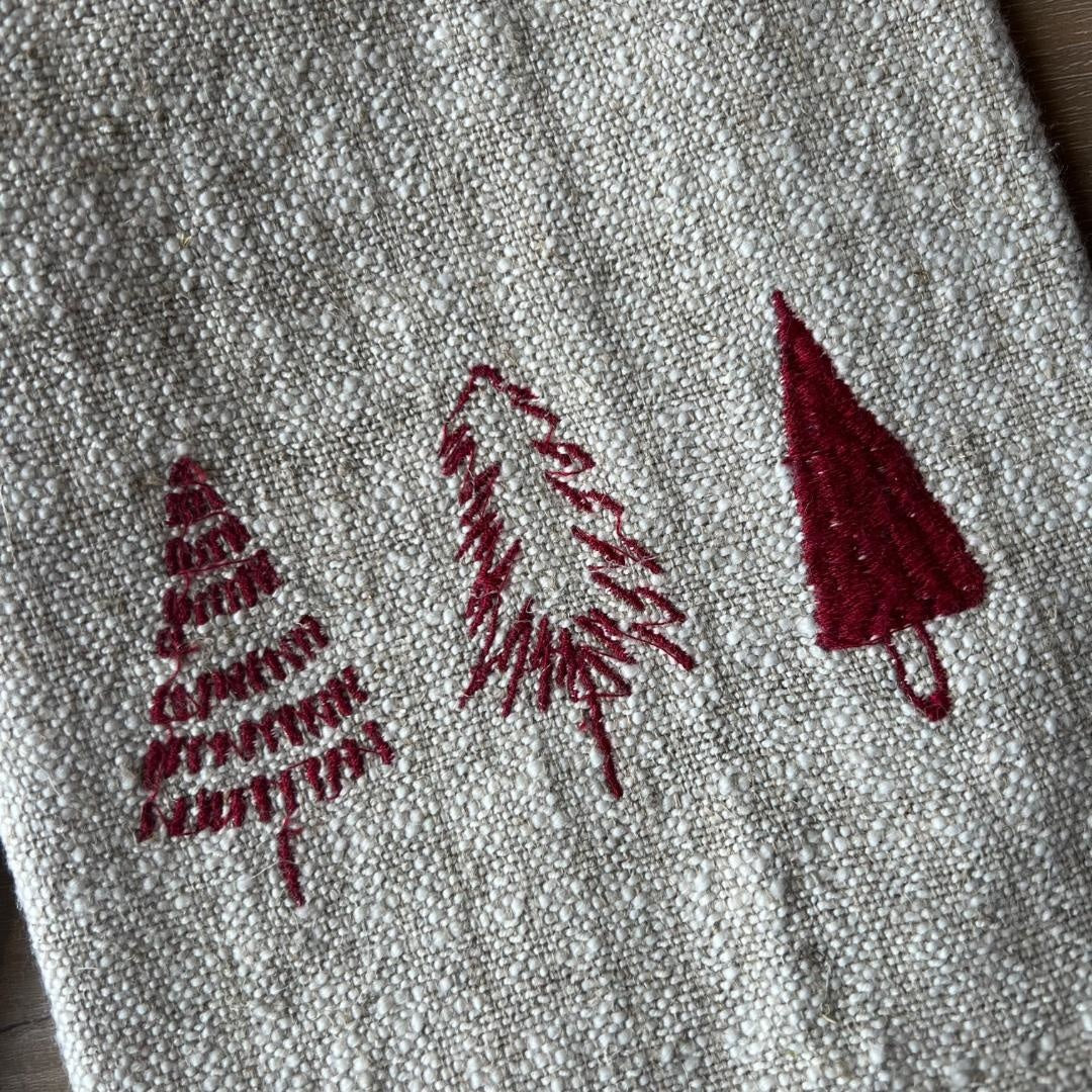 Linen & Cotton Embroidered Tea Towel | Holiday | Sunday Night Dinner | |