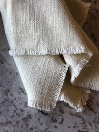 18" Square Linen Blend Napkin with Fringe Trim, Cream | Textiles | Sunday Night Dinner | |