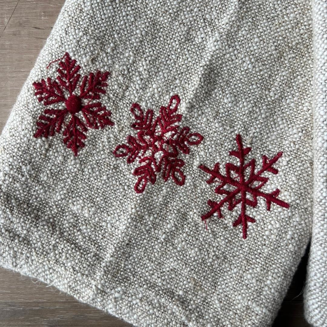 Linen & Cotton Embroidered Tea Towel | Holiday | Sunday Night Dinner | |