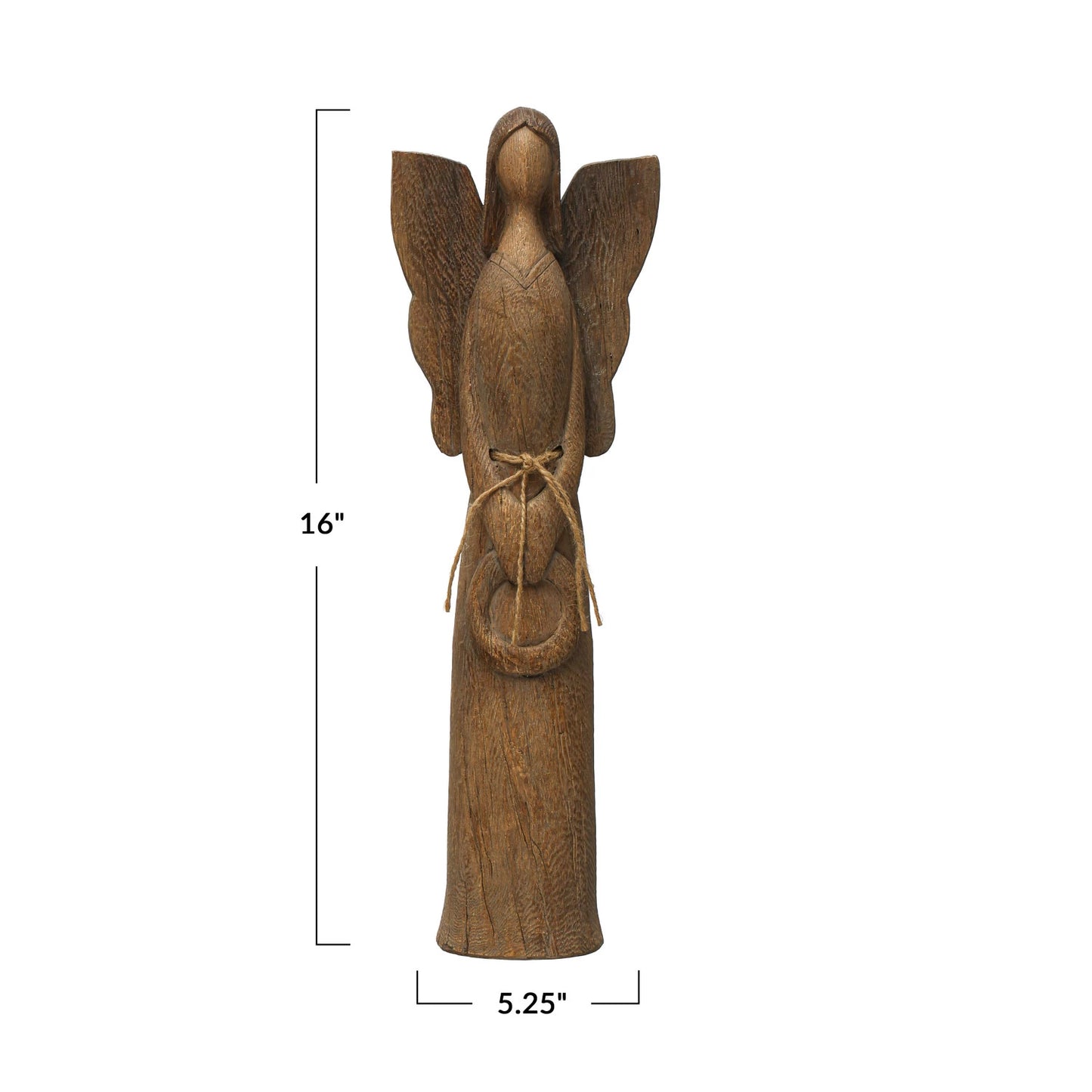 Resin Angel w/ Wood Finish | Wreath