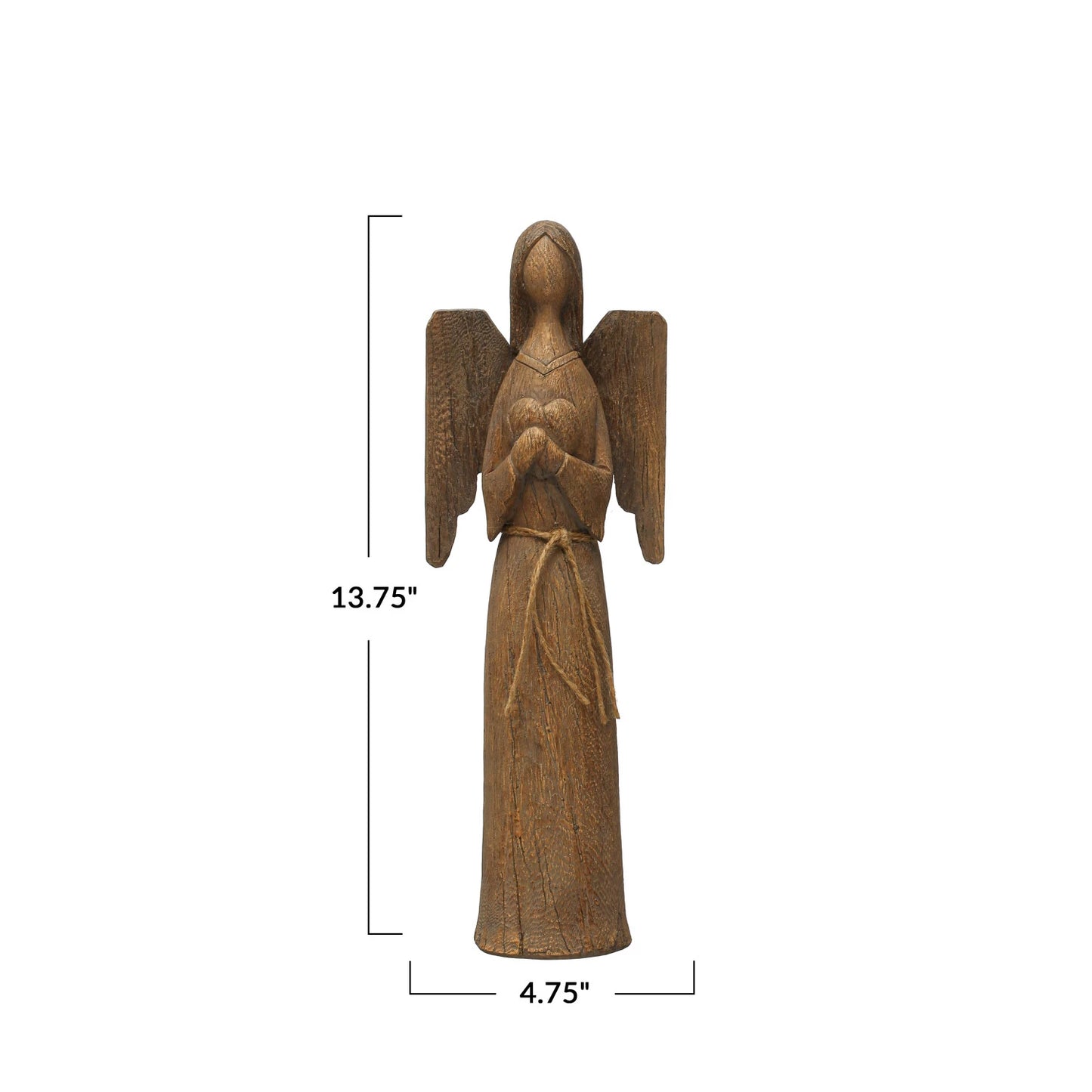 Resin Angel w/ Wood Finish Heart