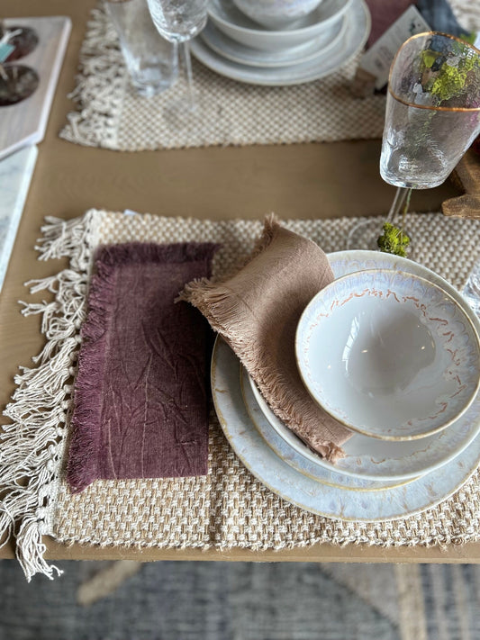 Stonewashed Linen Napkins w/ Fringe | Textiles | Sunday Night Dinner |  | 