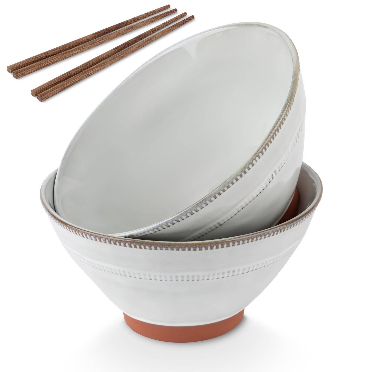 Terracotta Ramen Bowl with Chopsticks, 36 oz