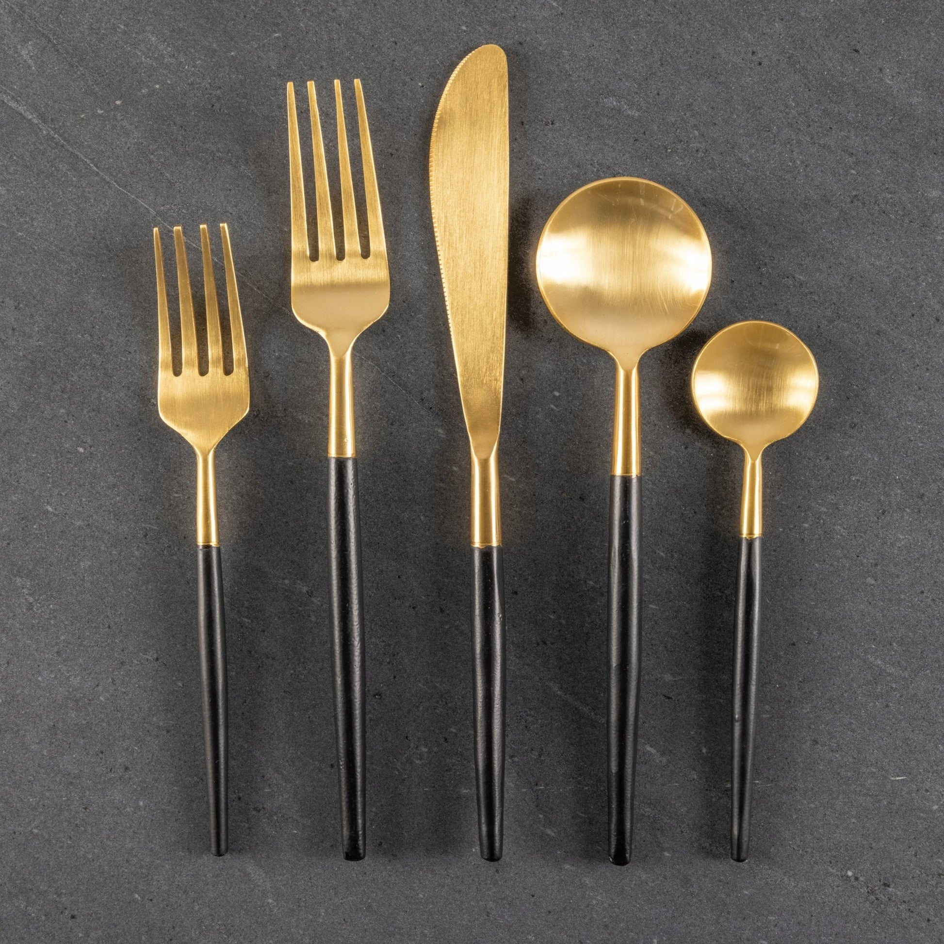 Black & Gold Flatware Set of 5 | Kitchen | Sunday Night Dinner |  | 
