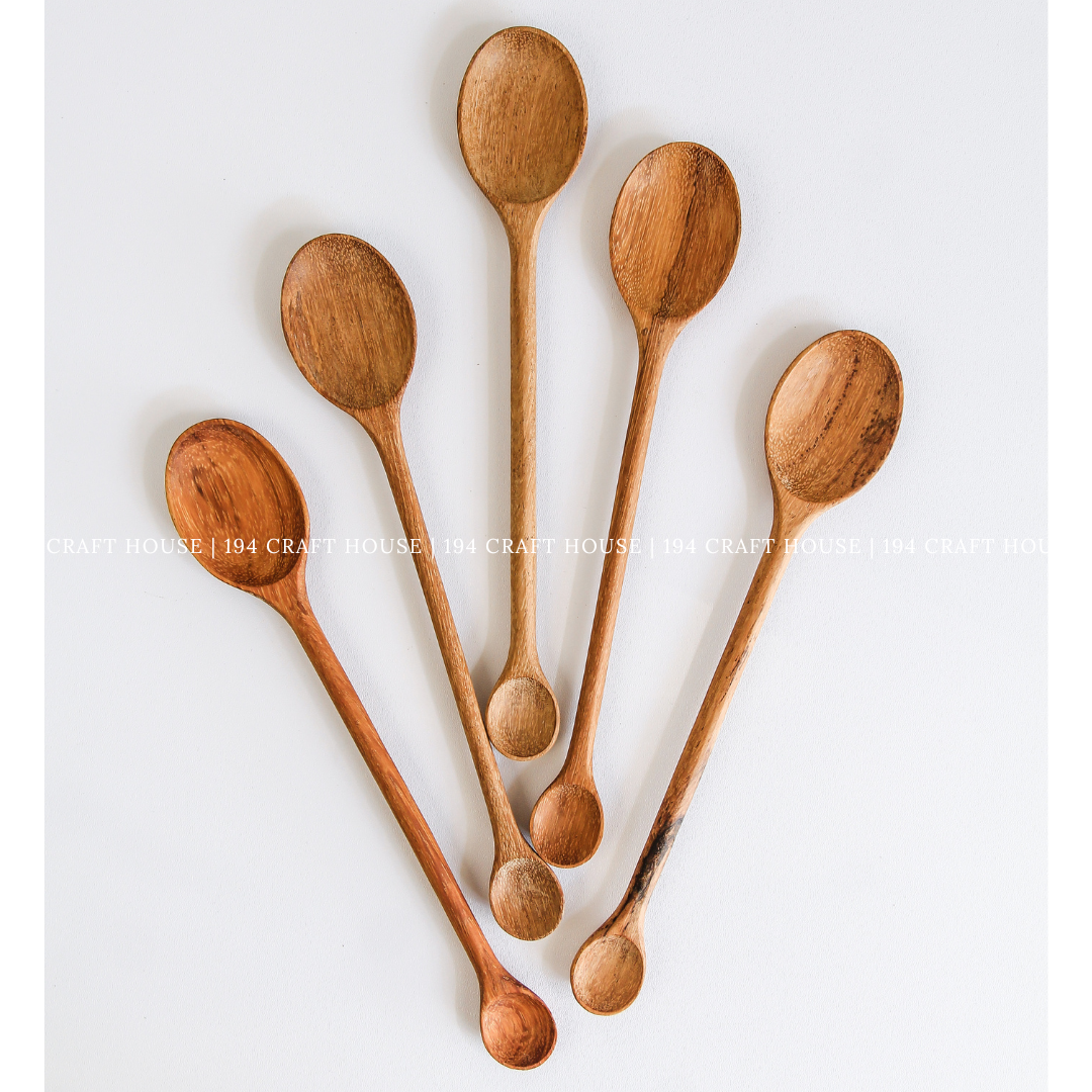 2 Heads Wooden Condiment Spoon - Kitchen Serving Utensils