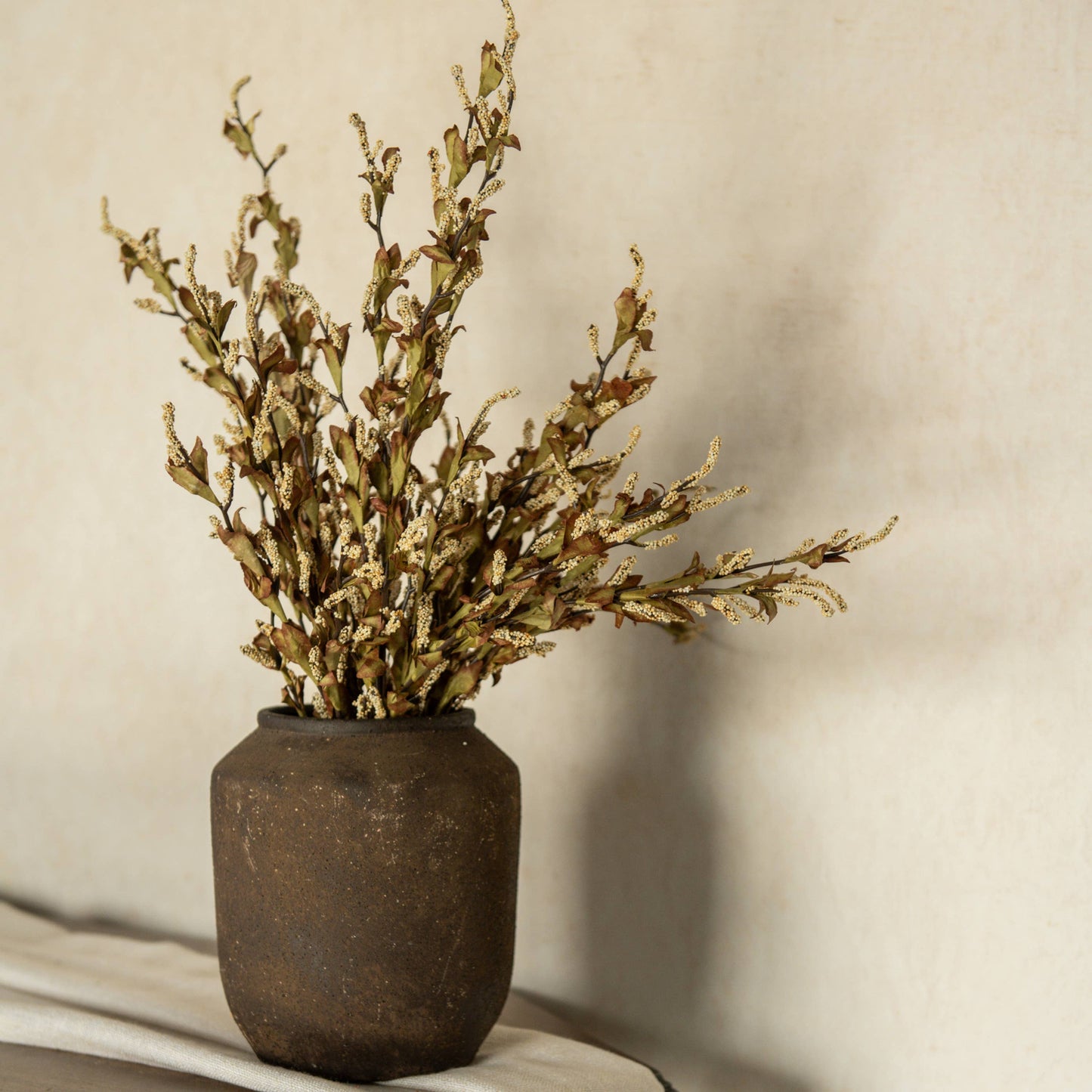 24" BEIGE & CREAM HEATHER BUSH