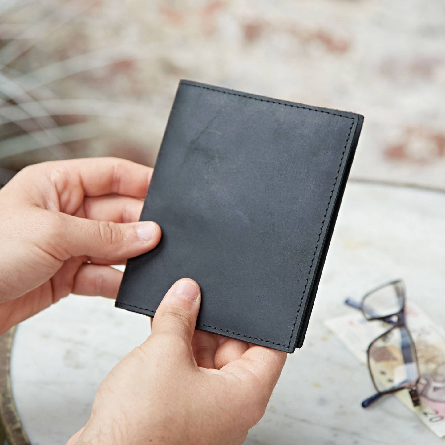 Buffalo Leather Passport Holder - Handmade