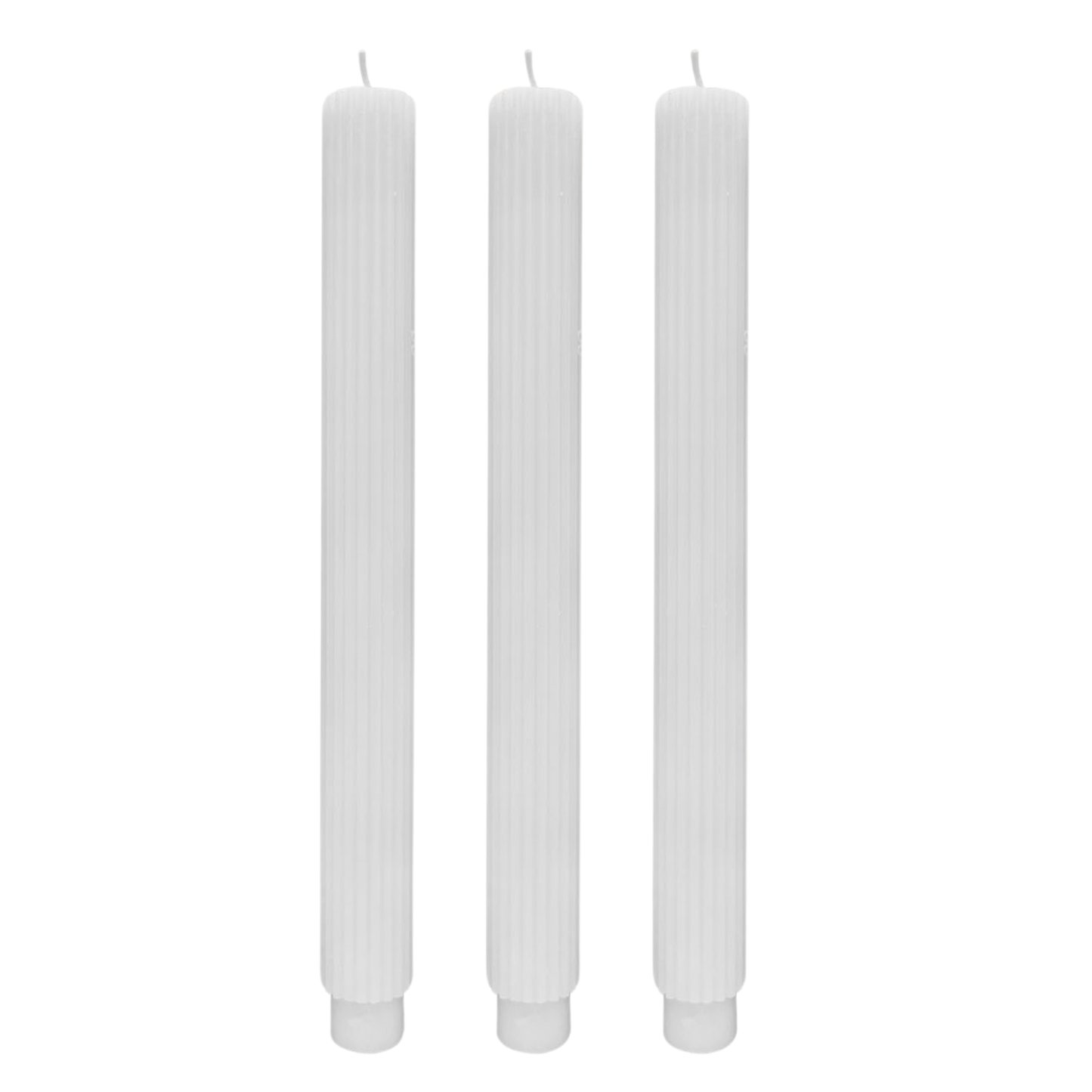 Fluted Taper Candles, Set of 3