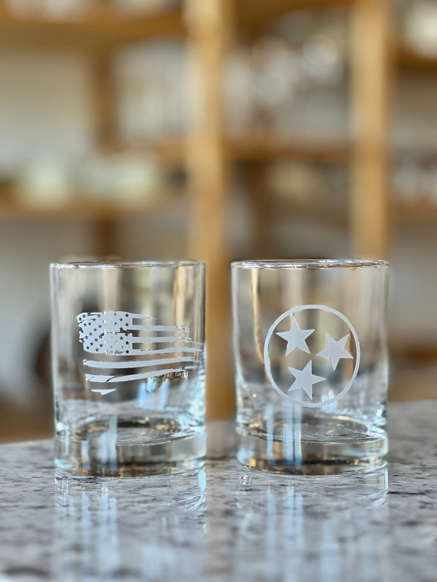 Etched 13oz Glass