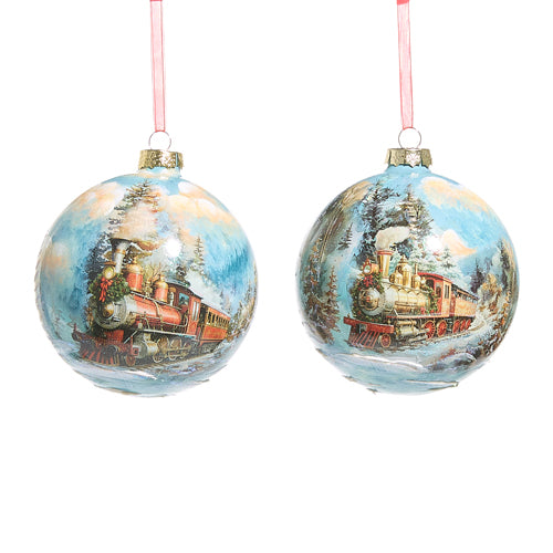 Holiday Train Ball Ornament