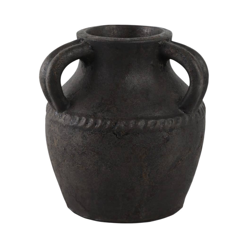 Ceramic Rustic Textured Triple Handle Vase