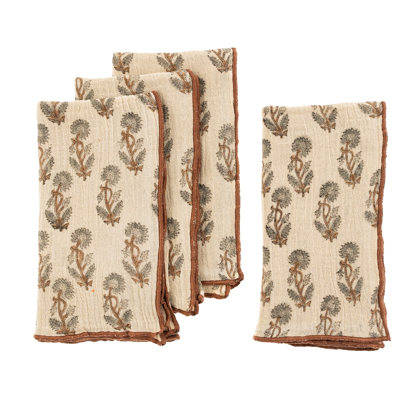 Oleander Block Print Napkins