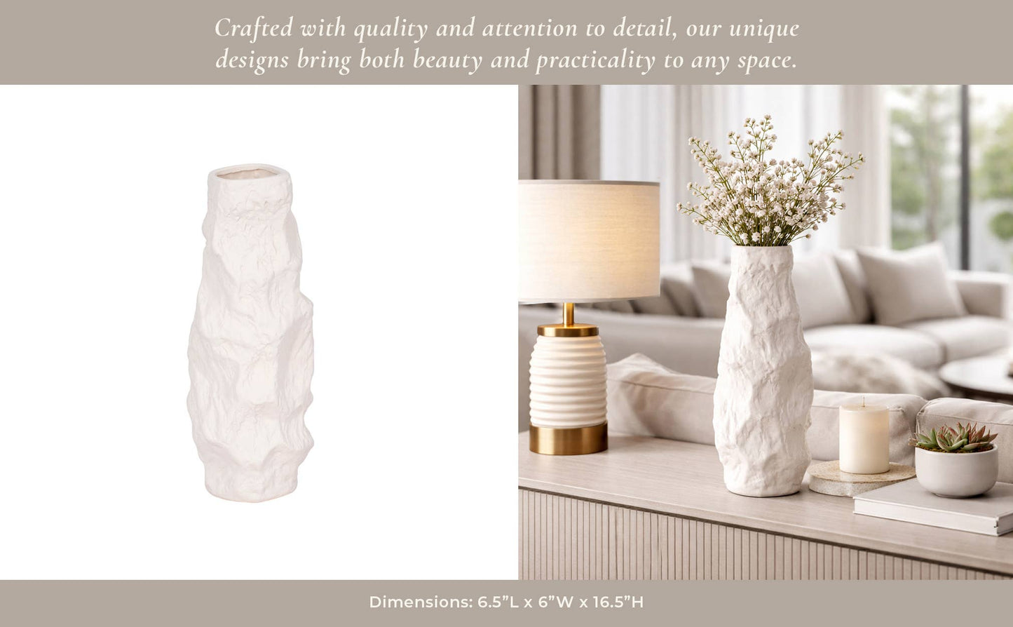 Ceramic Abstract Jagged Textured Vase