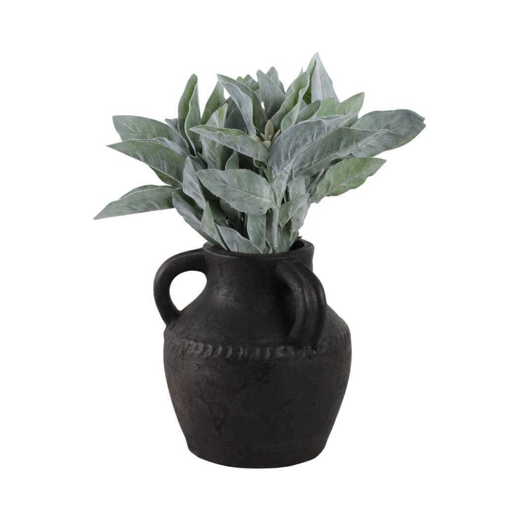 Ceramic Rustic Textured Triple Handle Vase