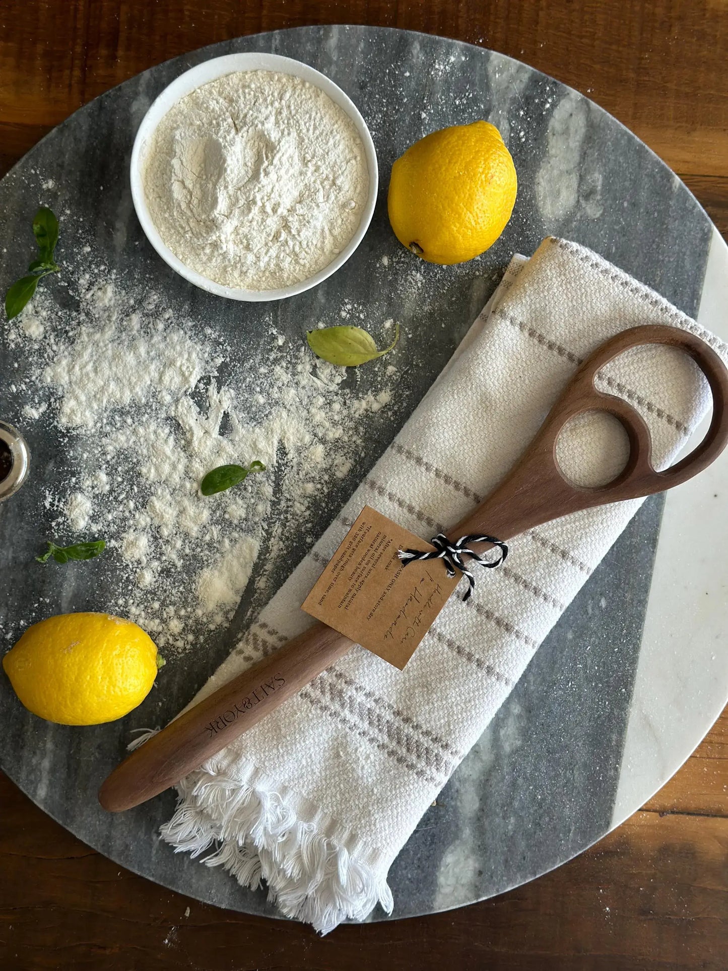 Large Olive Wood Dough Hook or Dough Whisk