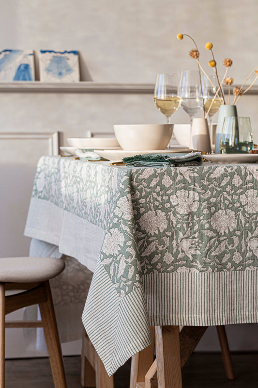 Hand-Screened Tablecloth - 70x108