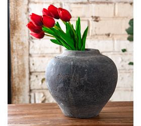 8" CHARCOAL PLUM VASE