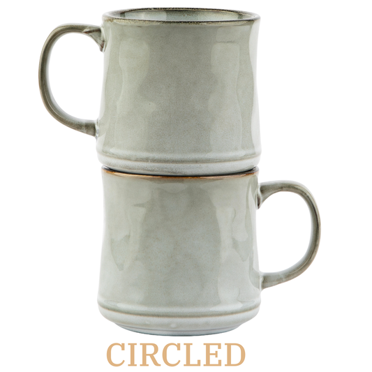 Java Coffee Mugs, Stoneware, 15 oz