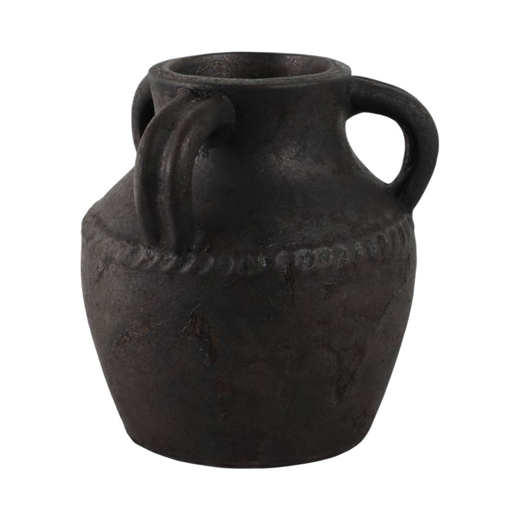 Ceramic Rustic Textured Triple Handle Vase
