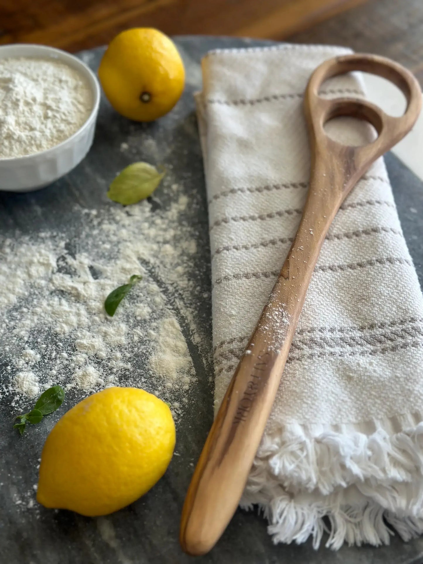 Large Olive Wood Dough Hook or Dough Whisk