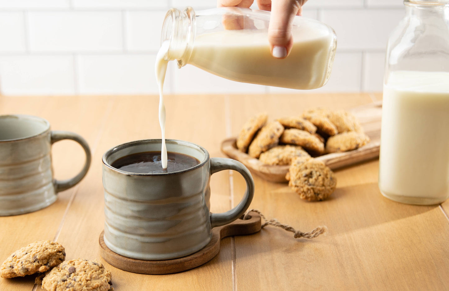 Java Coffee Mugs, Stoneware, 15 oz