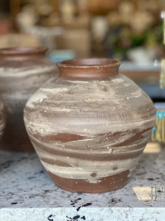 Vintage Wabi-Sabi Brown Vase