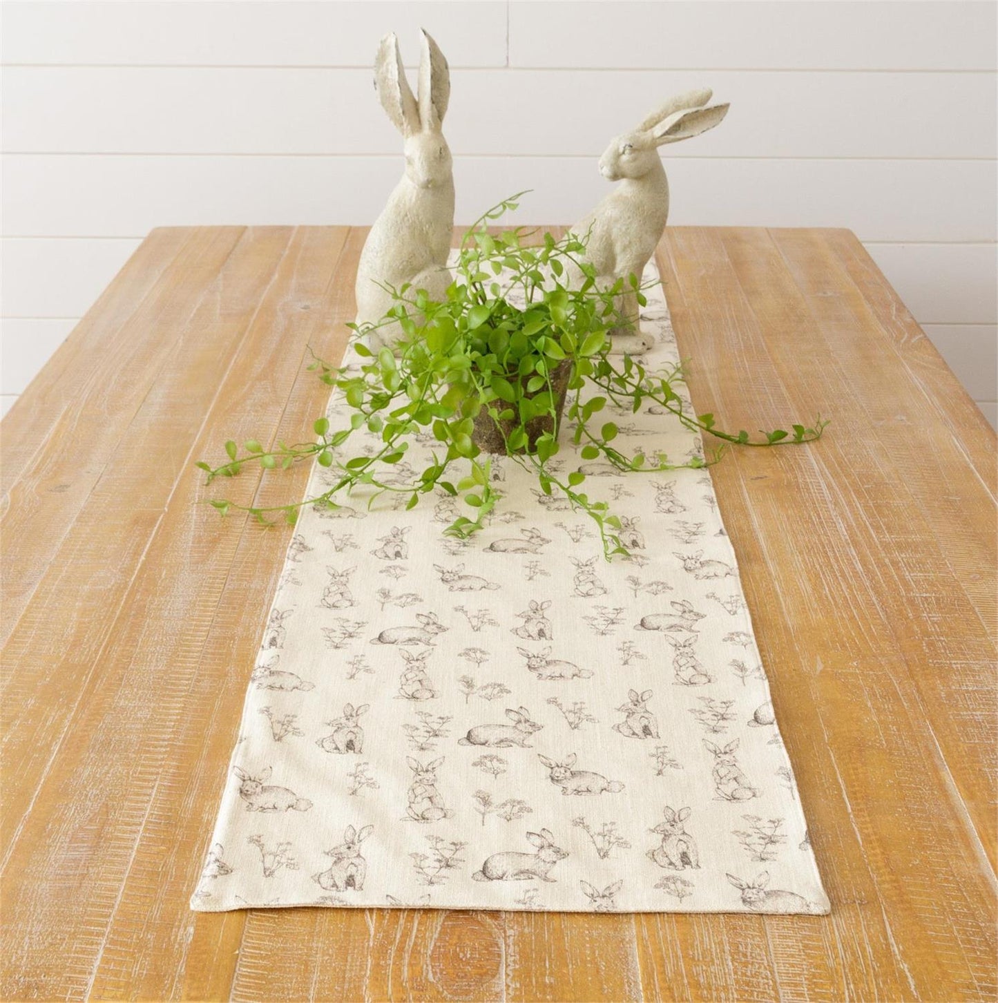 Reversible Table Runner - Rabbit and Wildflowers