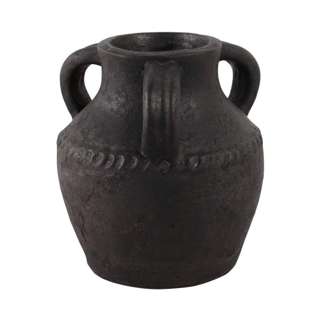 Ceramic Rustic Textured Triple Handle Vase