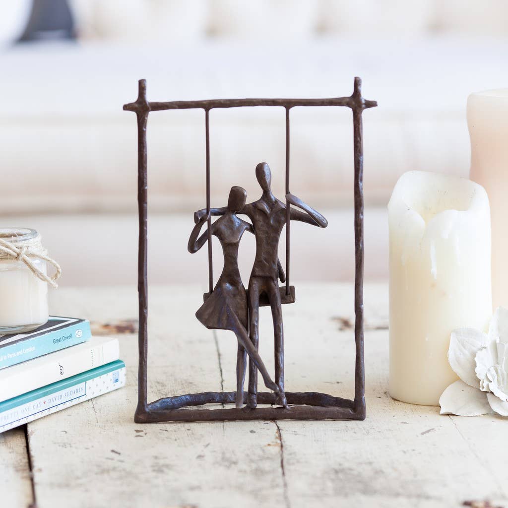 Couple on a Swing Cast Bronze