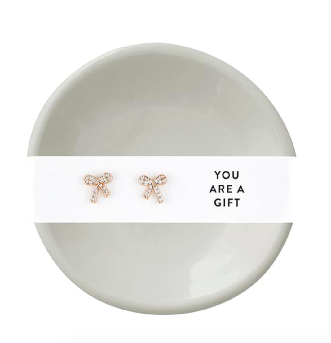 Ceramic Ring Dish + Earrings -