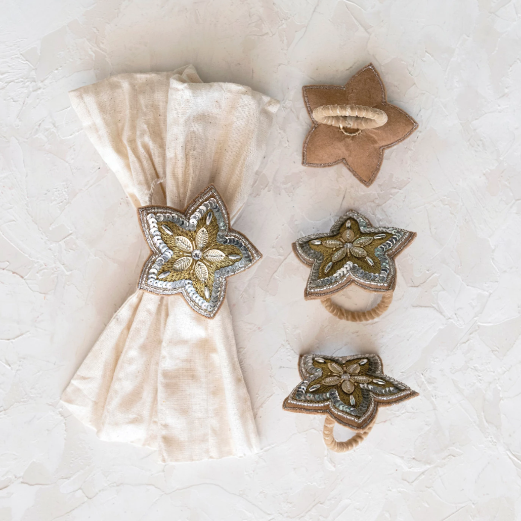 Star Embroidered Napkin Ring