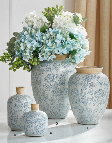 Blue Floral Pattern Urn