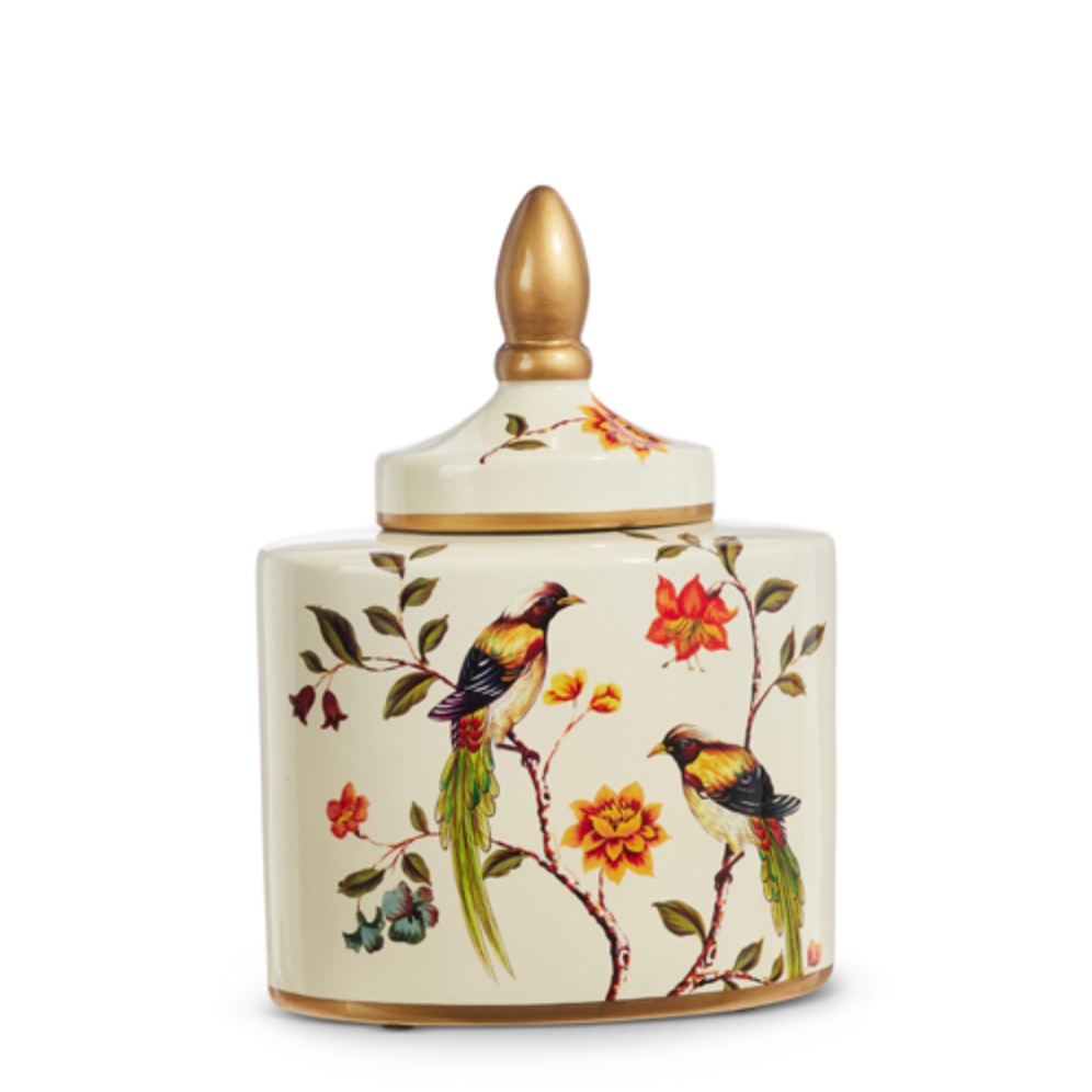 Bird and Floral Ginger Jar