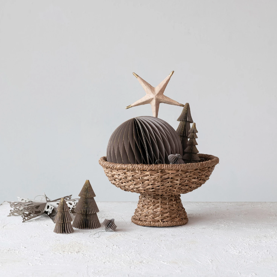 Decorative Braided Bankuan & Rattan Footed Bowl