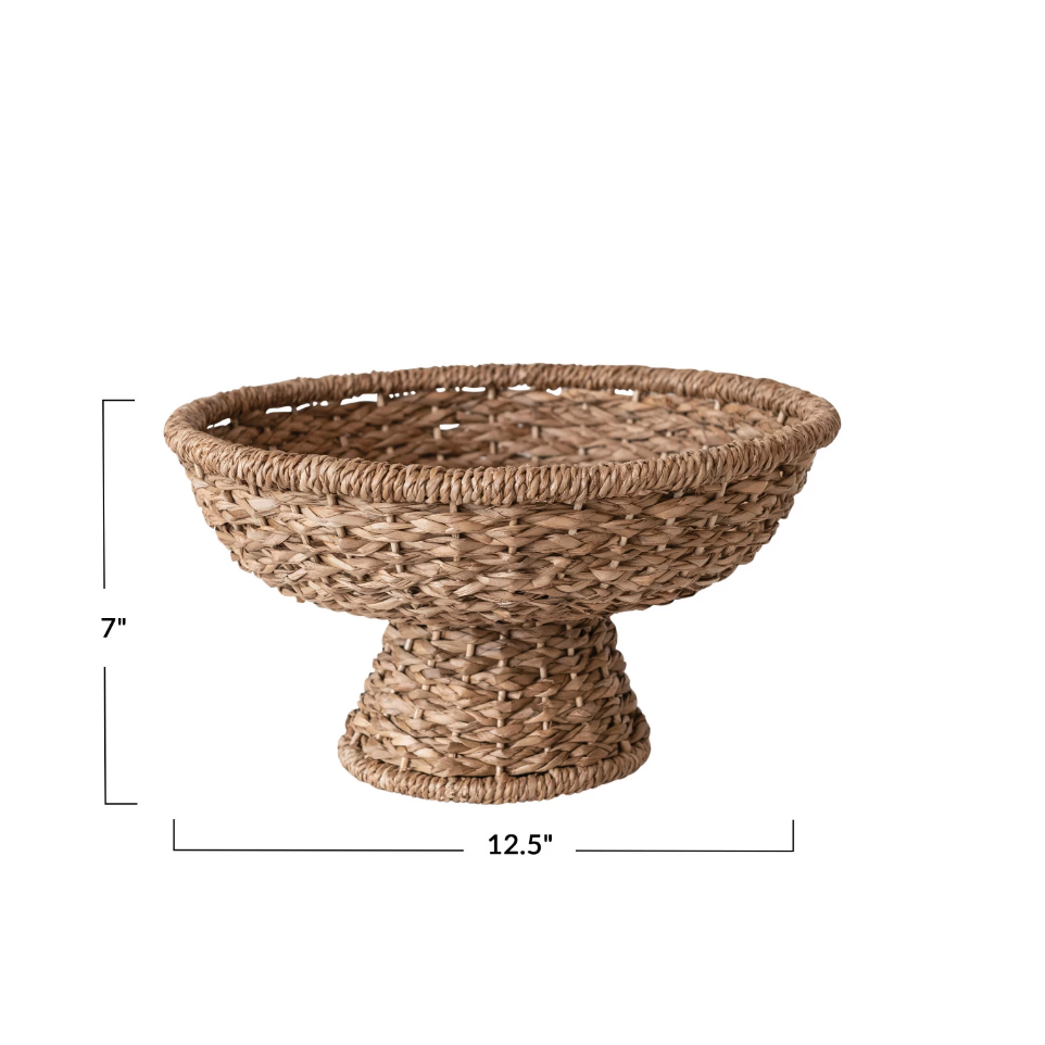 Decorative Braided Bankuan & Rattan Footed Bowl